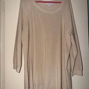 Liz Claiborne Glittery Cream Sweater Dress